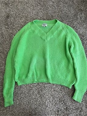 HIHO Green V-Neck Knit Sweater